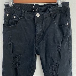 Fredd Marshall Distressed Black Skinny Jeans 28